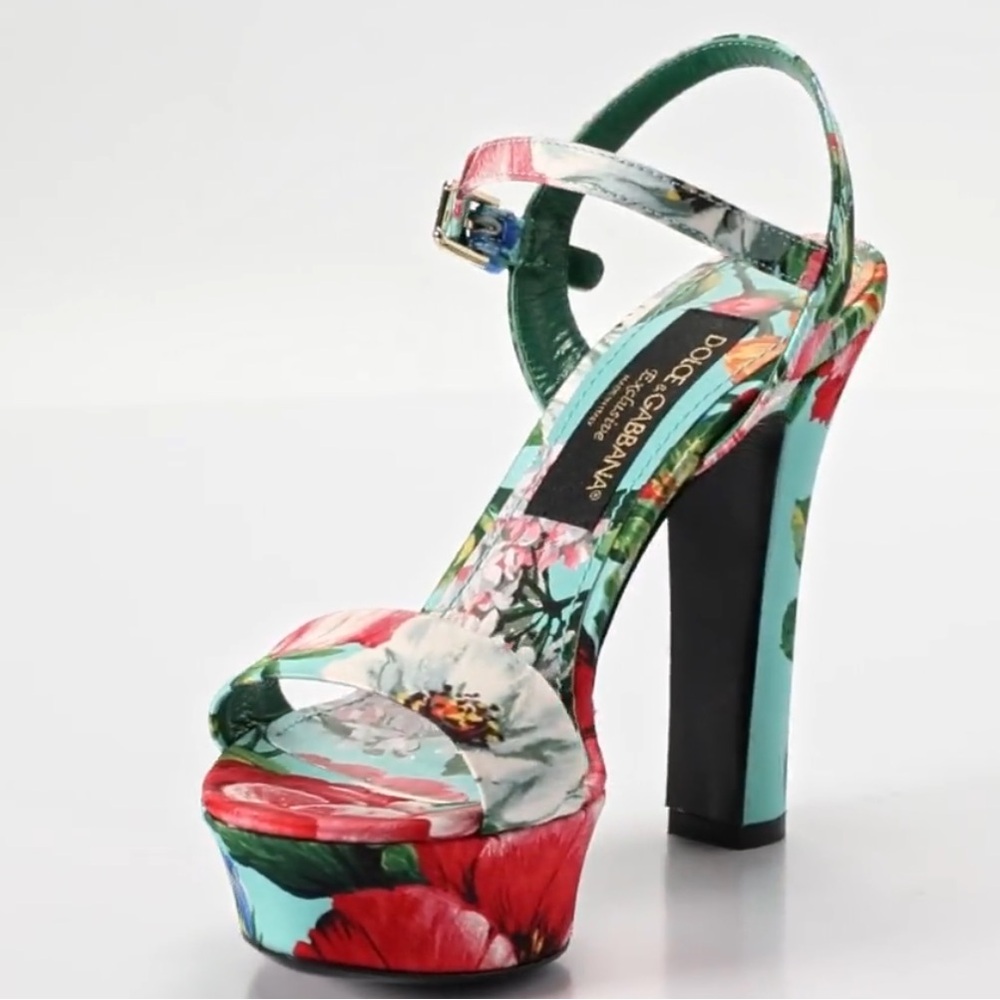 Dolce & Gabbana Floral Multicolor Heels - Picture 9 of 12